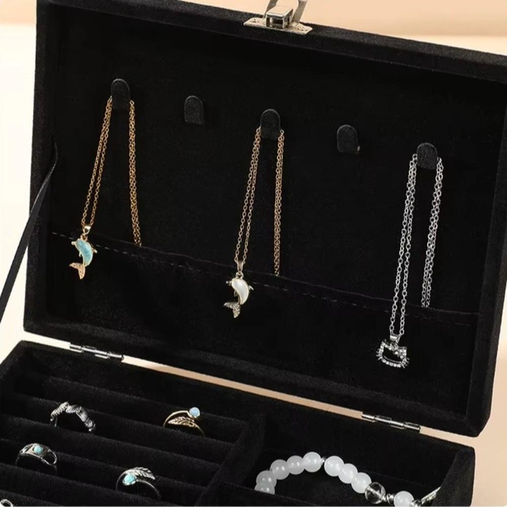 Small Size Jewelry Organizer Case Portable Jewelry Display Box Velvet Jewelry Box for Home Use