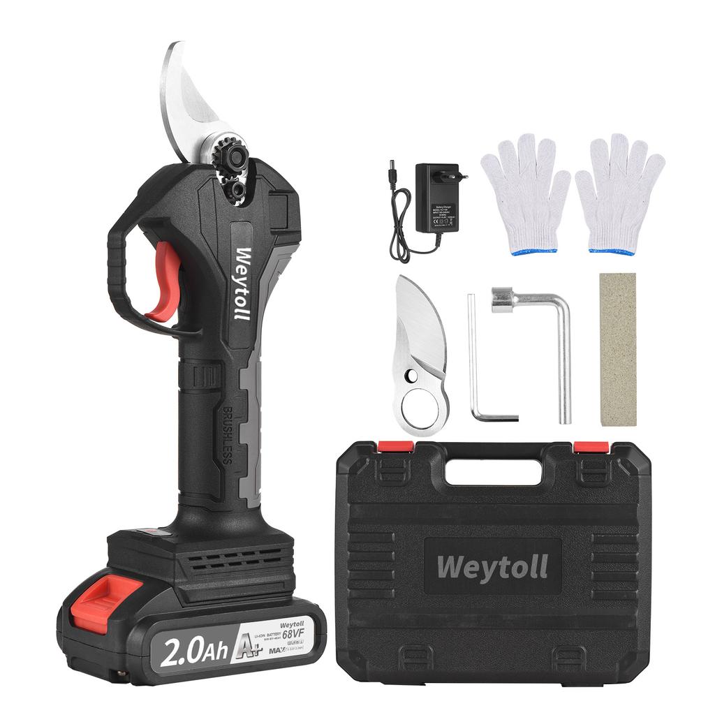 Weytoll   Nanwei 21V Brushless Cordless Electric Pruning Shears Rechargeable 10Ah Lithium Battery Powered Tree Branch Pruner Garden Clippers 30mm Cutt