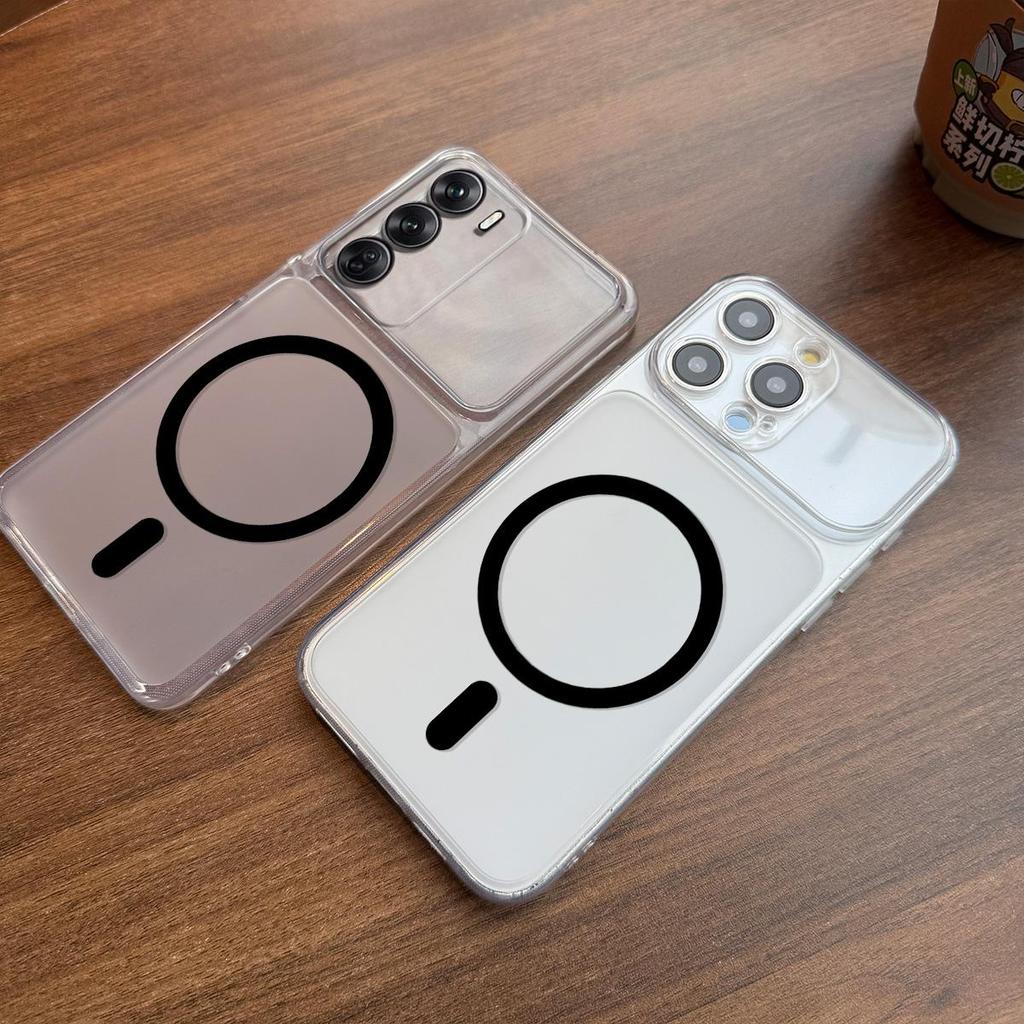 Чехол для OPPO Reno12 5G Матовый чехол против отпечатков пальцев Окно для большой камеры Прозрачный край Корпус