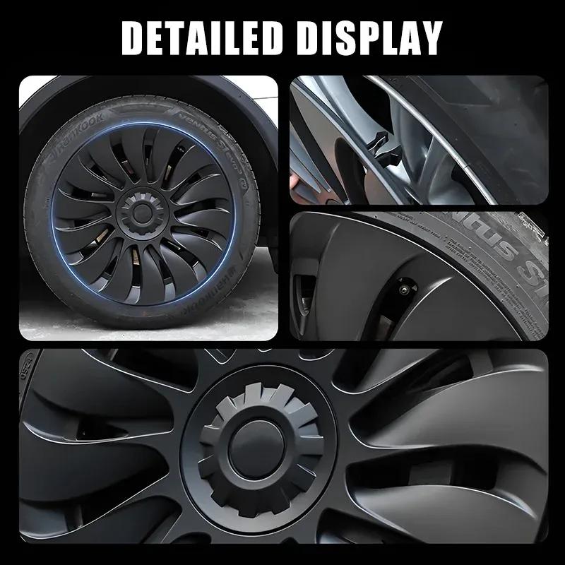 YIKUN 4 шт. Колпак на колесо для Tesla Model Y 19 дюймов Performance Gemini, колпак ступицы, полное покрытие диска, аксессуары для автомобиля 2020-2024 2023