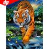 5d Diamond Painting Full Drill Round Tiger Diamond Embroidery Animals Diamond