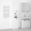 Bathroom Cabinet - White - Engineered Wood - 3 Compartments - 32x34x188.5 Cm - Easy Assembly