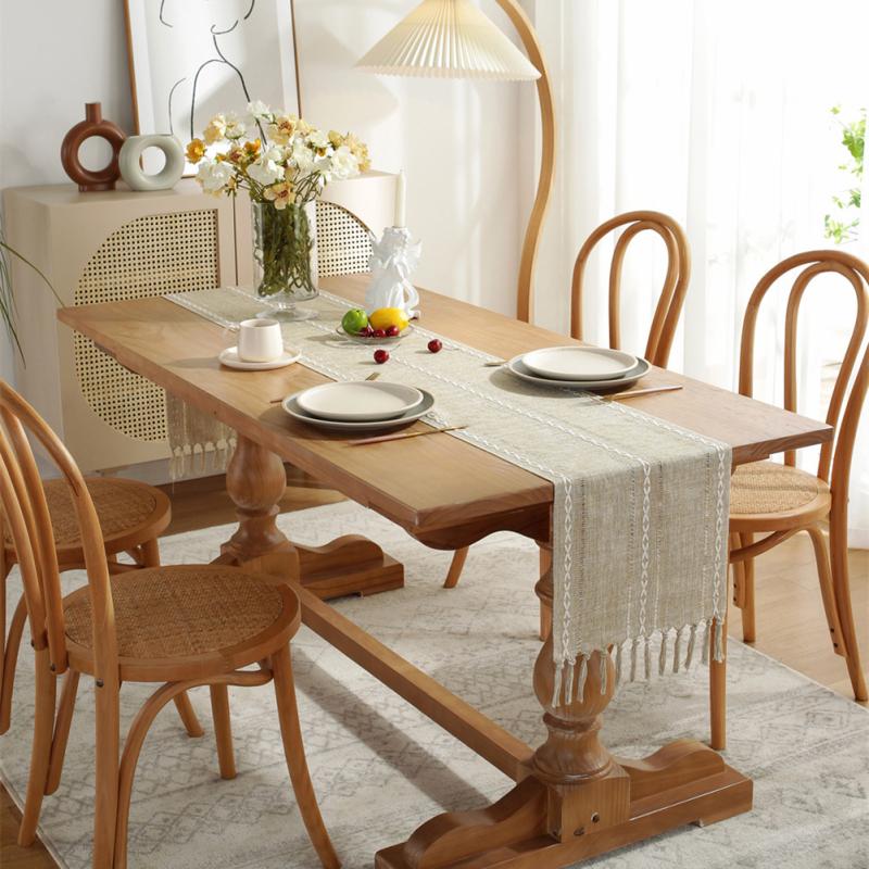Новый! Дорожка для стола в деревенском стиле с кисточкой 33x183 см/13x72 дюйма в деревенском стиле для столовой праздничной вечеринки