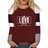 Рубашка для женщин, модная повседневная футболка с рукавом реглан, круглым вырезом и длинным рукавом, свободная футболка с принтом, женский топ