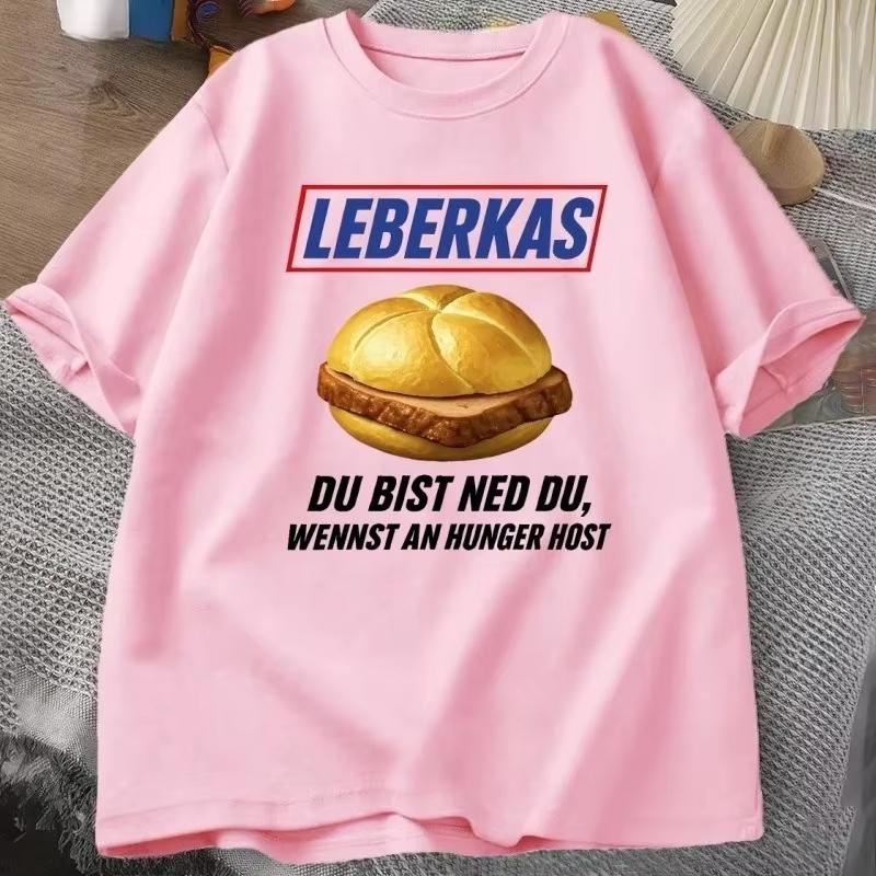 Leberkas Funny Quote Graphic Tee T Shirt Unisex Unisex Food Slogan Text Print Short Sleeve Cotton Casual Tops