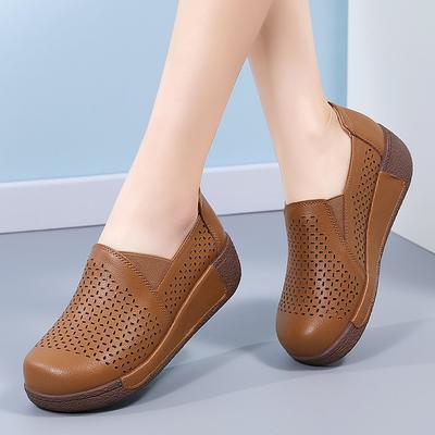 Женская вулканизированная обувь для улицы, повседневная спортивная обувь для свинга, увеличивающая рост, легкая кожаная обувь на платформе, женские туфли