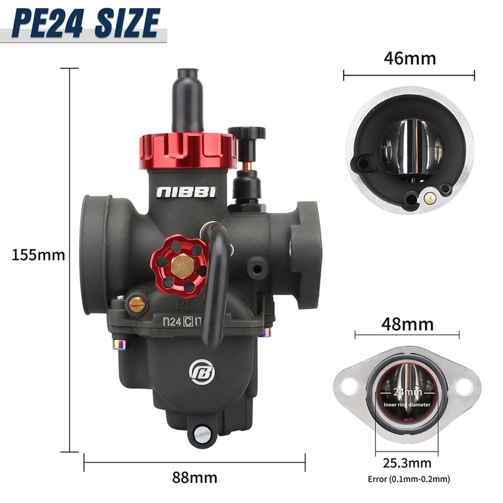 NIBBI Carburetor For 50cc To 350cc 2T 4T Engine PE Flange Motorcycle Carburetors For GY6 YAMAHA JOG SUZUKI HONDA Atv Pitbike