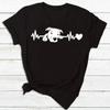 Womens Dog Heartbeat Print Tshirt Harajuku Style ShortSleeve Casual Womens Tshirt Street Style Top Beauty Apparel