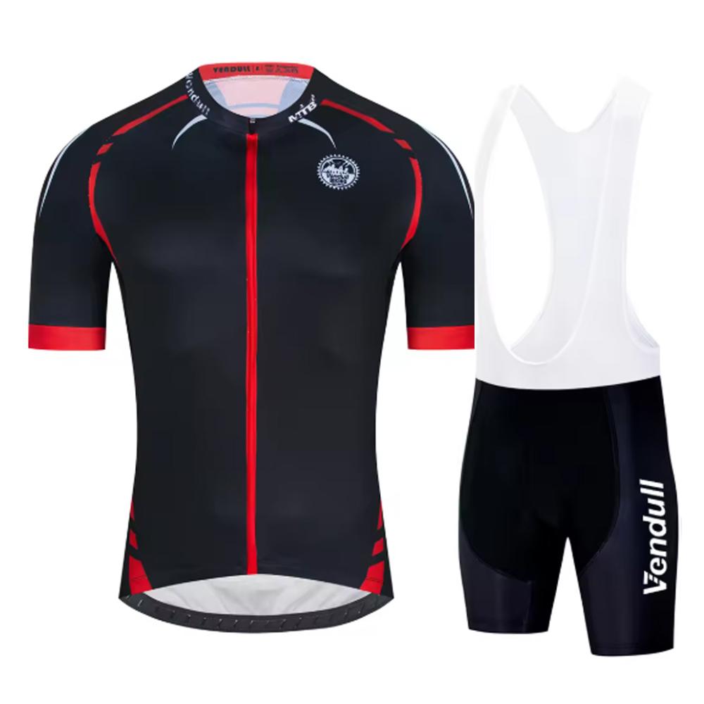 Short Sleeve Clothes Bib Shorts Set Cycling Clothing Outdoor Mtb Ropa Ciclismo Red Mountain Bike Wear Summer Breathable Cycling Suit Set