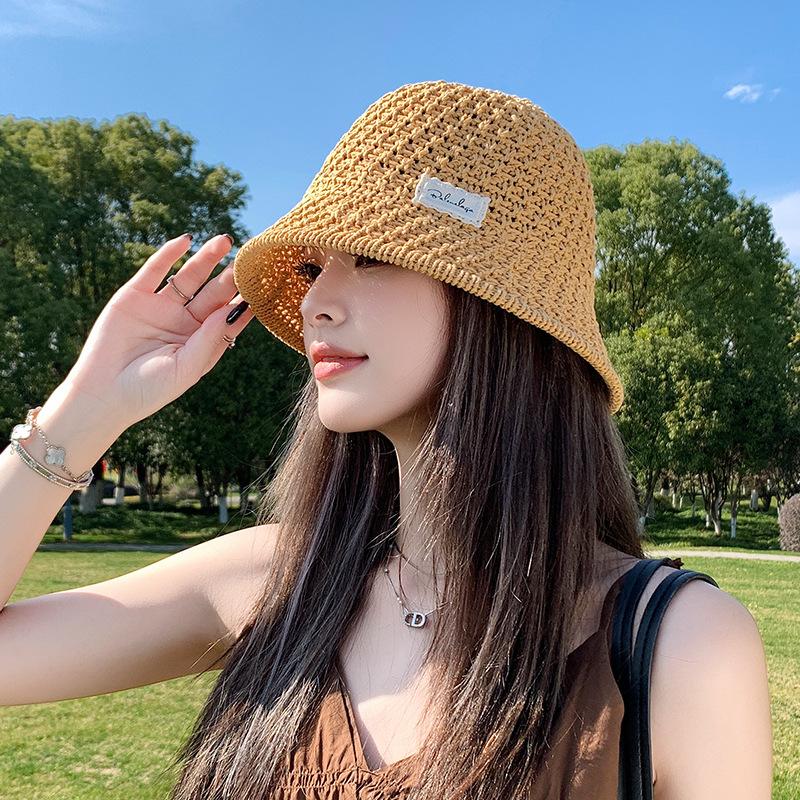 Seaside Beach Hat Lace Straw Hat Children Summer Visor Breathable Sunscreen Bucket Hat Vacation Style Straw Hat