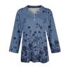 Женская модная повседневная рубашка с лацканами и цветочным принтом на пуговицах с рукавами 3/4