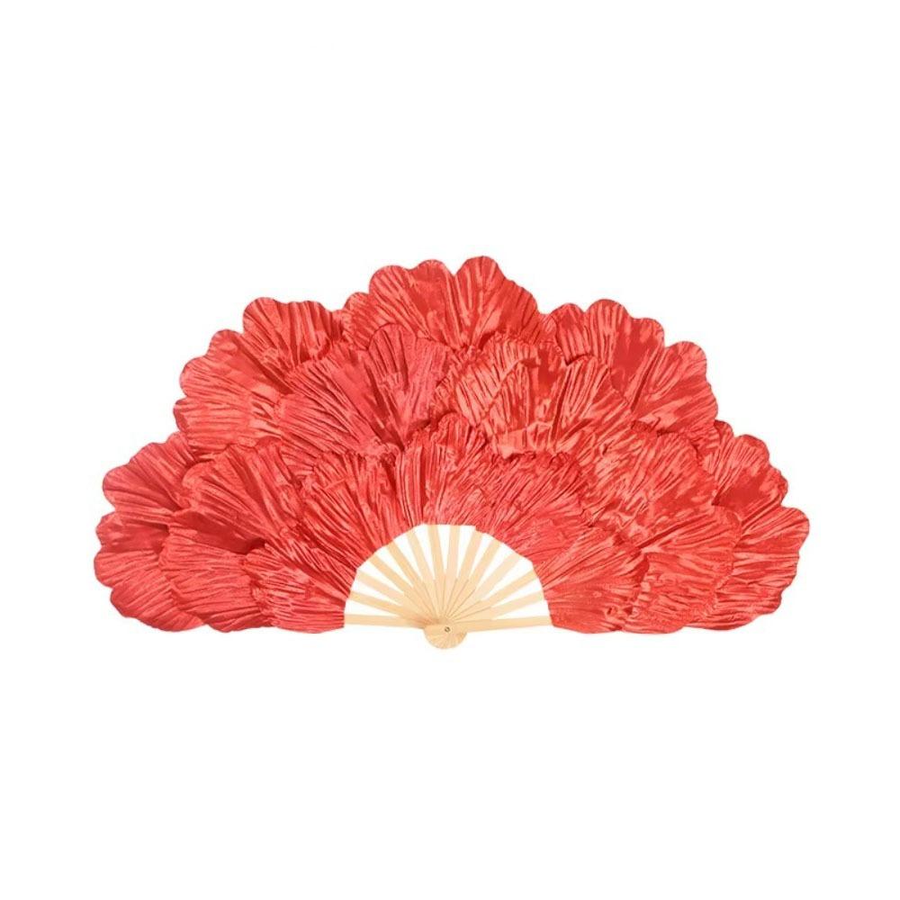 Бамбуковый каркас Веер для танца с лепестками пиона Многослойный цветочный складной веер Веер для выступления Янко Подарок