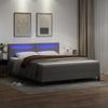 Box Spring Bed with Mattress Gray 180 x 200 cm Faux Leather