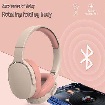 Беспроводные Bluetooth-наушники с охватывающими амбушюрами: Высококачественная складная гарнитура для игр и спорта для студентов.