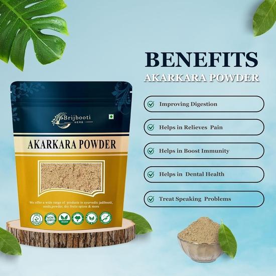 BIRJU MAHAVIR 200 Gr Akarkara Powder - Anacyclus Pyrethrum Pellitory Root Powder, Natural (BMPL-521)