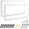 AICEL 2 Pcs Stainless Steel License Plate Frames, 4 Holes Car Licenses Plate Covers Holders, Heavy Duty Rustproof Front Rear Auto Tag Cover,