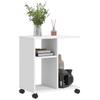 Side Table with Casters White 50 x 30 x 55 cm Particleboard