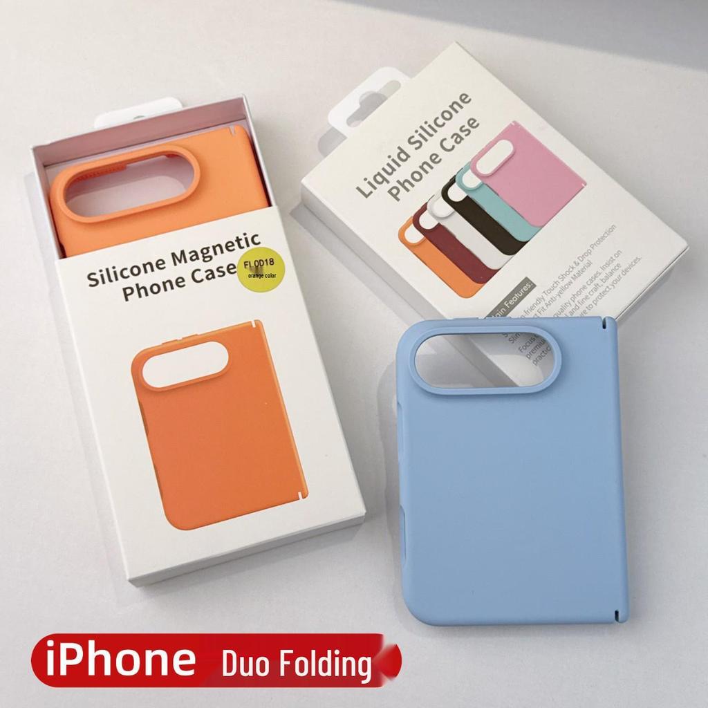 Магнитный силиконовый чехол-книжка для iPhone Duo: Приятные на ощупь, Защита шарнира, Полное покрытие, Защита от падений.