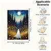 "Spooky Night Ghost Wall Art Print - Halloween Decor"Blanket Flannel Throw Blanket for Sofa, Bed, Travel, Camping, Office, Couch, Chair, And