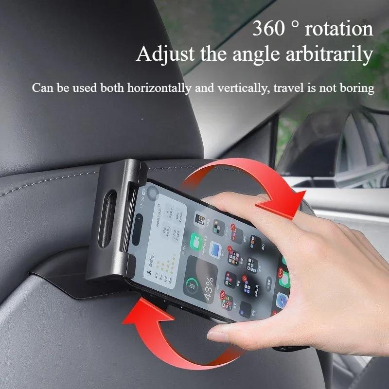 Car Back Seat Headrest Mount Holder For Tesla Model 3/Y/S/3+ 360 Rotation Tablet PC Auto Model3 Highland 2024 Phone Holder Stand