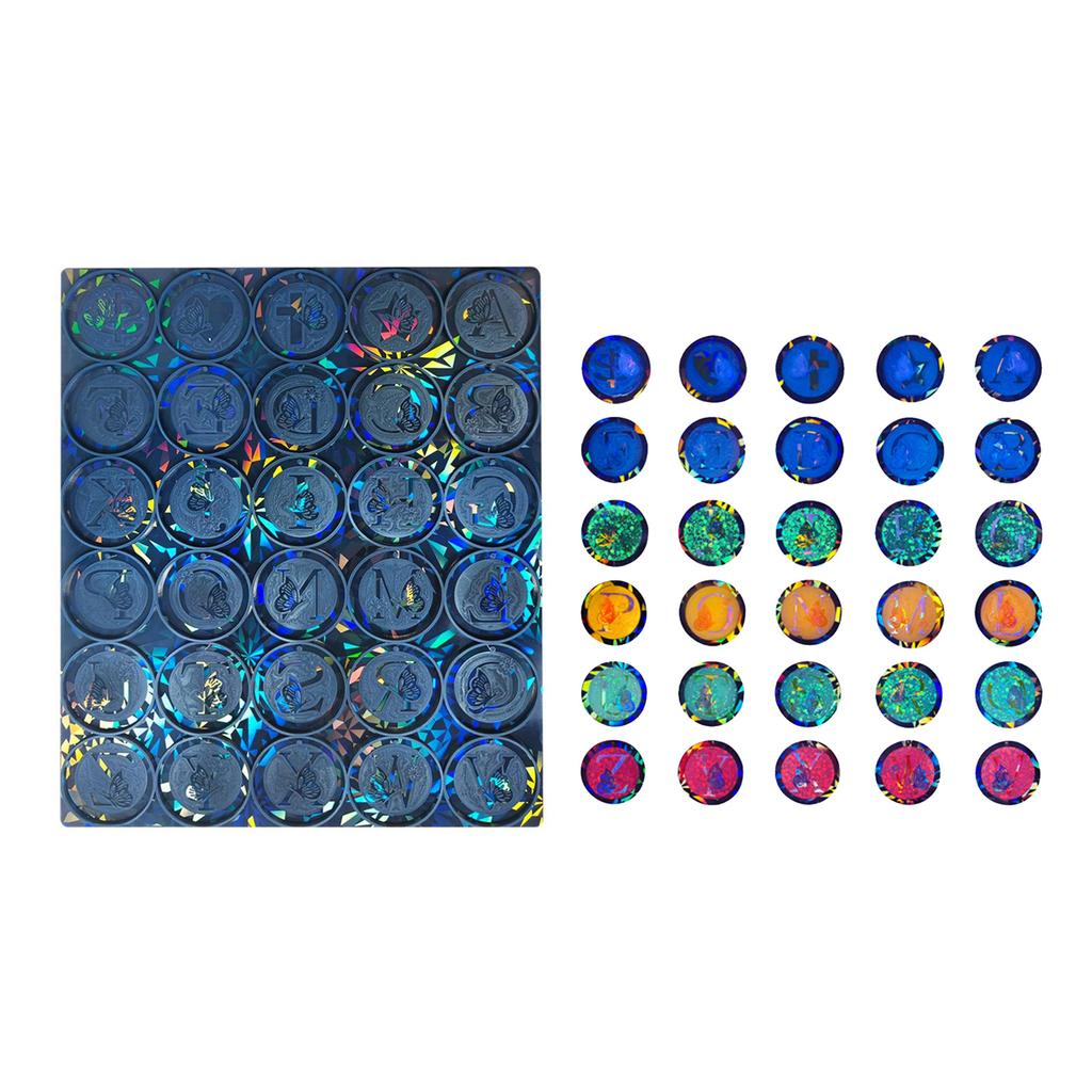 Alphabet Epoxy Resin Silicone Mold Holographic Butterfly Letter Pendant Molds DIY Keychain Earring Pendant Jewelry Craft