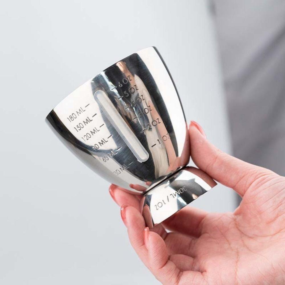 6 OZ/180 ML Eggs-Shaped Measuring Cup Stainless Steel Drink Spirit Jigger Measure Jiggers Baking