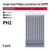 Strong Magnetic Phillips S2 Single Head Hex Shank Screwdriver Bit for Hand Drill - Super Hard, Small Head.