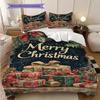 1PC Christmas theme pattern Bedding Quilt Set Quilt Cover Pillowcase Home Decoration Birthday Gift (1 * duvet cover + 2 * pillowcase, without core)