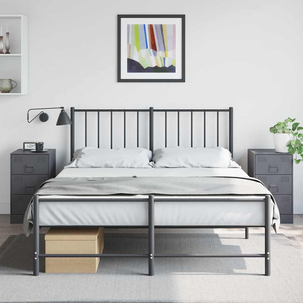 Nightstands 2 pcs Anthracite 34.5 x 39 x 62 cm Steel
