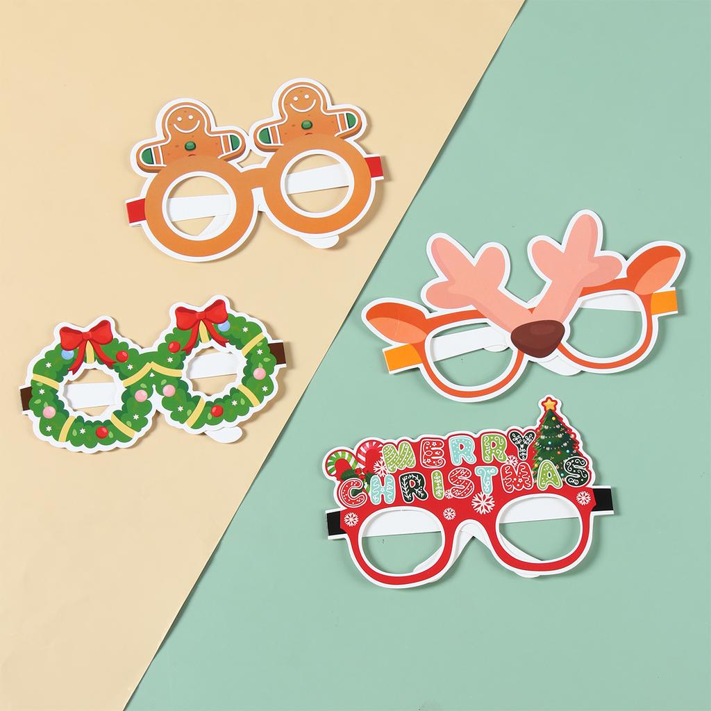 Рождественские бумажные очки Веселые рождественские украшения для дома 2024 Рождественский декор для вечеринки Украшения Навидад Натал Подарок на Новый год 2025