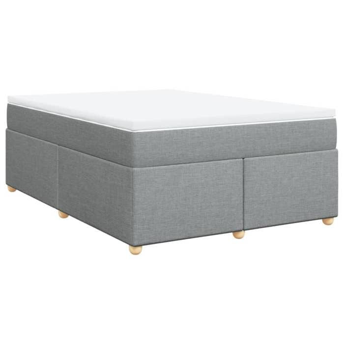 Maison Exclusive - Sommier à lattes de lit avec matelas Gris clair 160x200cm Tissu