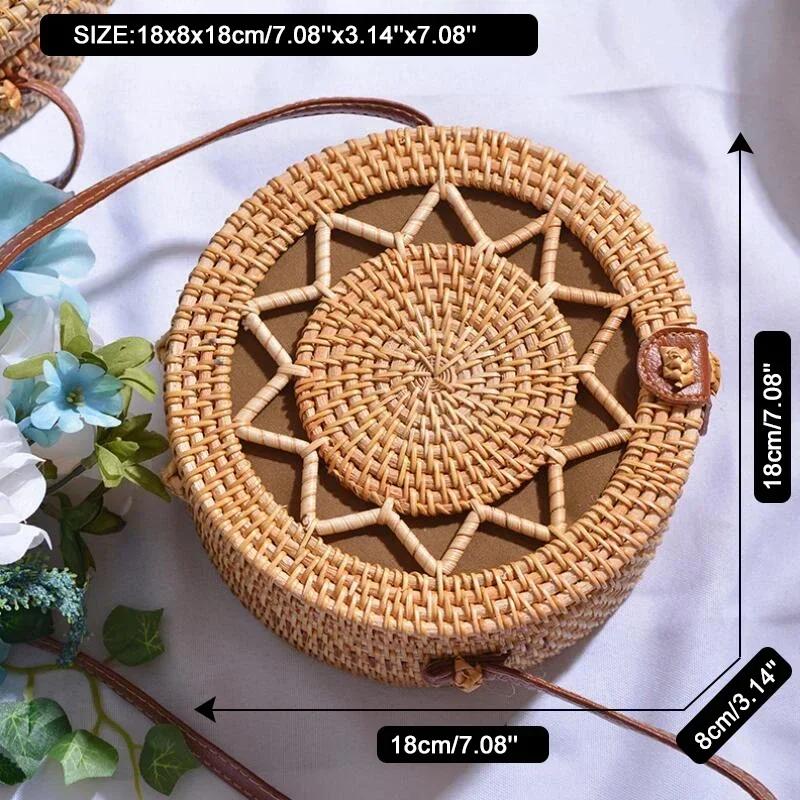 Square Round Mulit Straw Bag Handbags Women Summer Rattan Bag Handmade Woven Beach Circle Bohemia Handbag