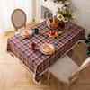 American Retro Plaid Tablecloth Simple Elegant Dining Table Cover Christmas Photo Background Cloth Tea Table Picnic Mat