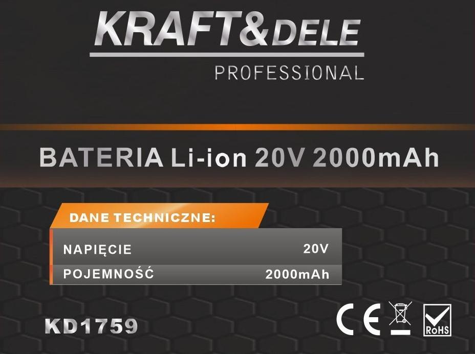 Battery for X-SERIES devices 2000mAh 20V KD1759