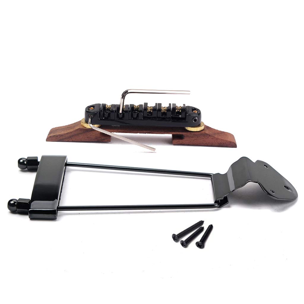 Ogdni 6-струнная гитара трапециевидный струнодержатель бридж и роликовый бридж для джазовой гитары Archtop черный Tune-o-matic замена,