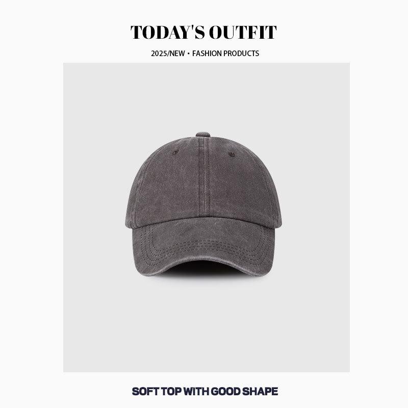 Men's Big Head Hat Four Seasons Sun Hat Washing Denim Baseball Hat Women's Face Small Old Gray Baseball Cap