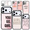 Чехол Case для iPhone 17 Air 16 Pro Max 15 Plus 11 13 Mini 14 12 Задняя крышка телефона Розовый Девушка Босс