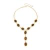 IngeSight.Z Retro Ethnic Brown Tiger Eye Stone Resin Pendant Necklace Women Trendy Yshaped Sweater Chain Party Jewelry Accessory