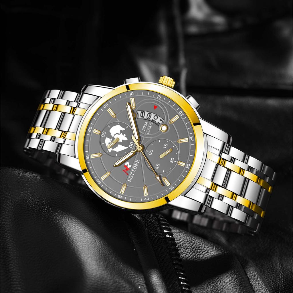 Men's Quartz Watch Classic Men's Business Watch Fashion Military Watch Analog Calendar Watch Casual Watch