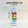 1PC Created With Purpose Cross Quote Pattern 750ml Color Plastic Sports Water Bottle Leakproof Flip Straw Lid Suitable for Sports Office Home Use