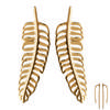 [N6243] - Gold Plated 'Navajos' Earrings (feathers) - 35x10 Mm