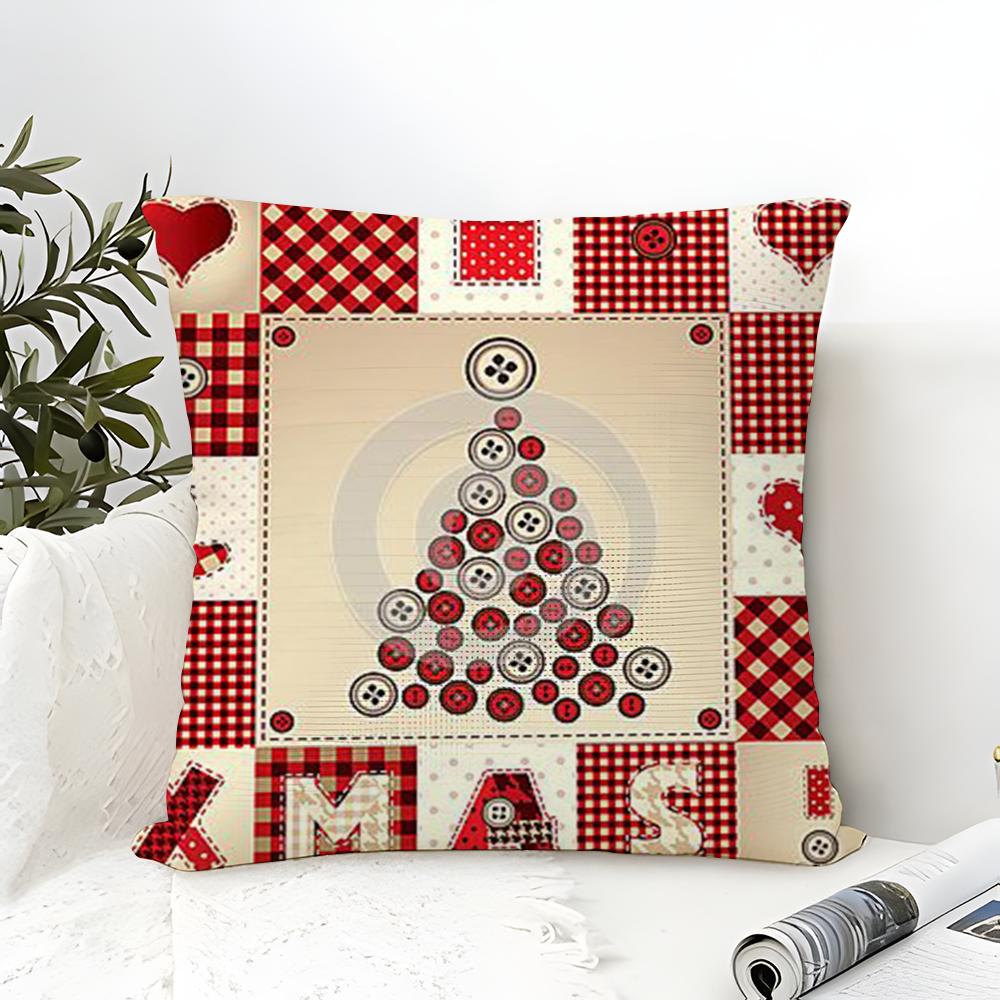 Square cartoon festive print pattern Pillow Case linen pillow case sofa home decor cushion cover cushion cove