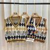 V-neck Knitted Vest for Autumn Sleeveless Outerwear with Camisole Vest Versatile Vest