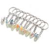 10pcs/lot Metal Flat Round Key Ring Key Chain With Acrylic Charms DIY Key Chain Pendant Connectors Jewelry Making Accessories