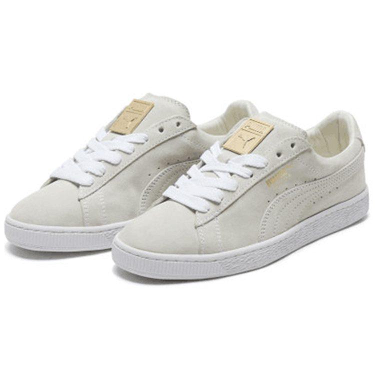 Puma Замшевая классика Металлический значок 'Белая команда Золото' 370081-02