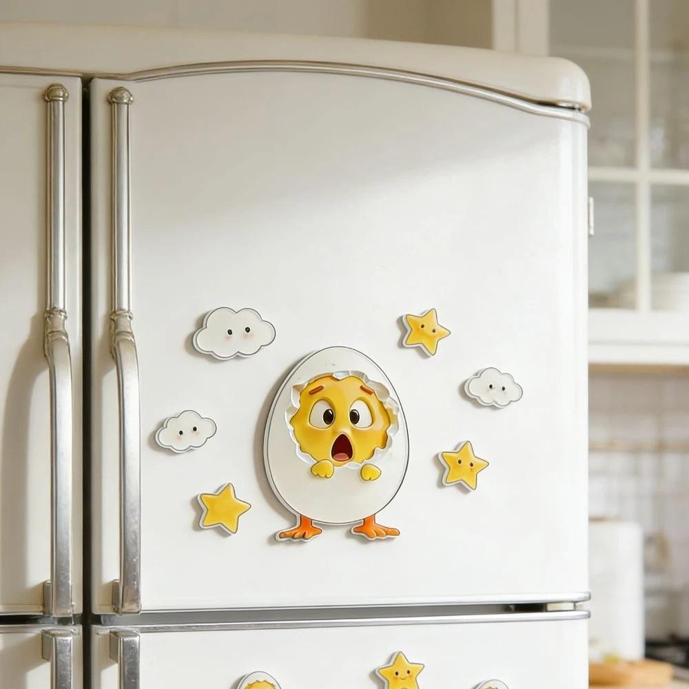 Resin Chick Refrigerator Sticker Animal Creative Fridge Magnets Chick Fridge Stickers  Kitchen