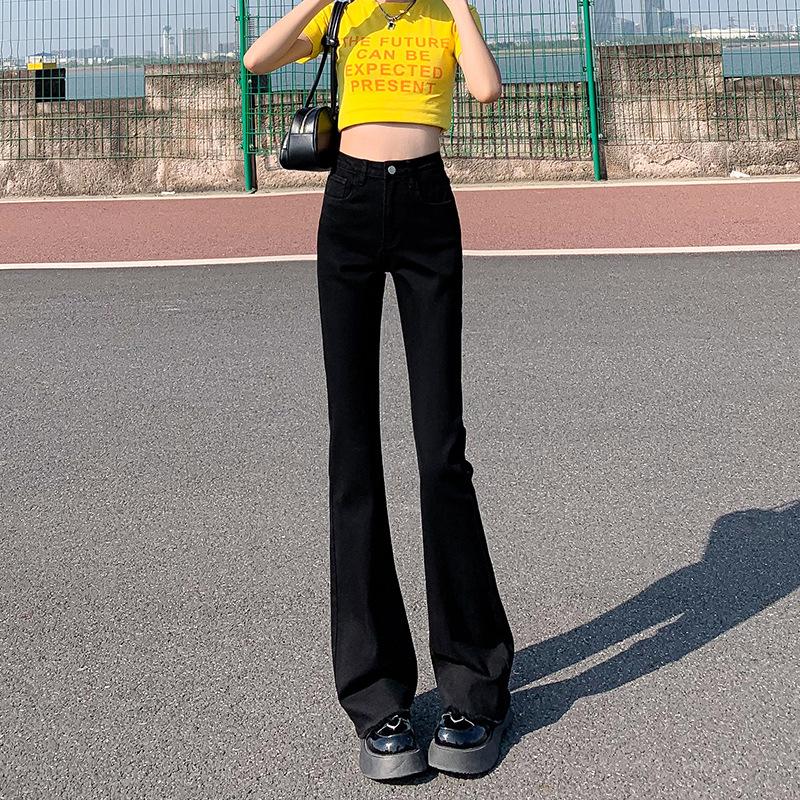 Женские осенние ретро-ностальгические джинсы Burrs Stretch Slim, женские осенние расклешенные брюки для женщин
