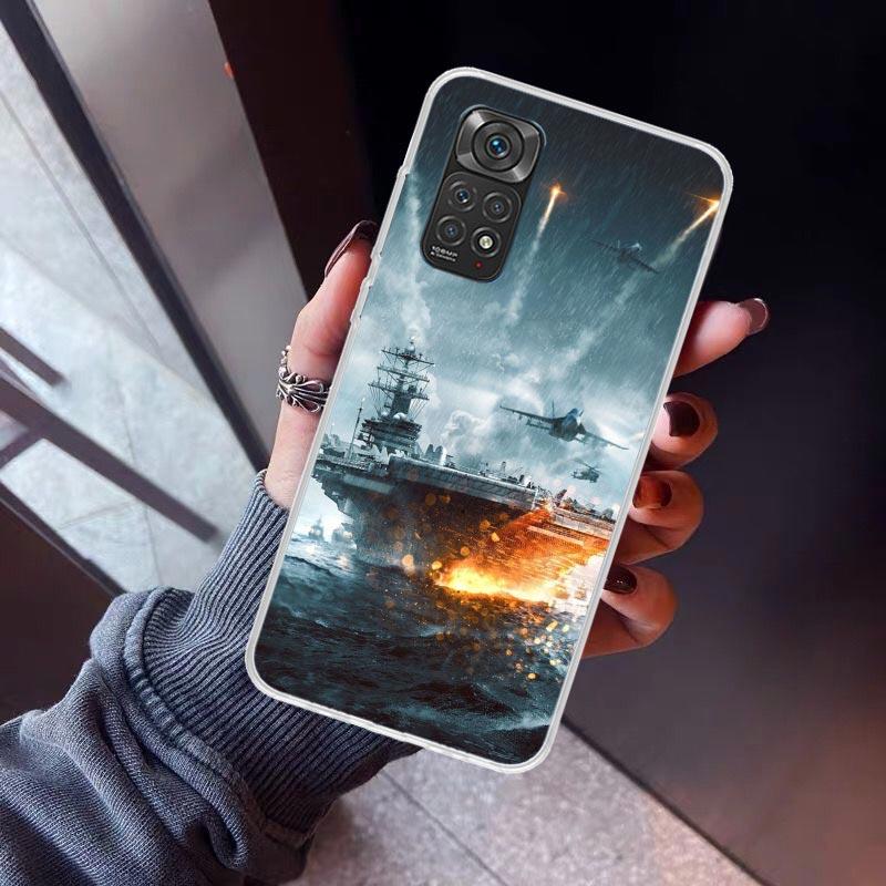 Чехол для телефона с изображением военного самолета и боевого корабля для Xiaomi Redmi Note 10 11 12 13 14 15 Pro Plus 11S 12S 14S 11T 11E 10S Мягкий ТПУ B