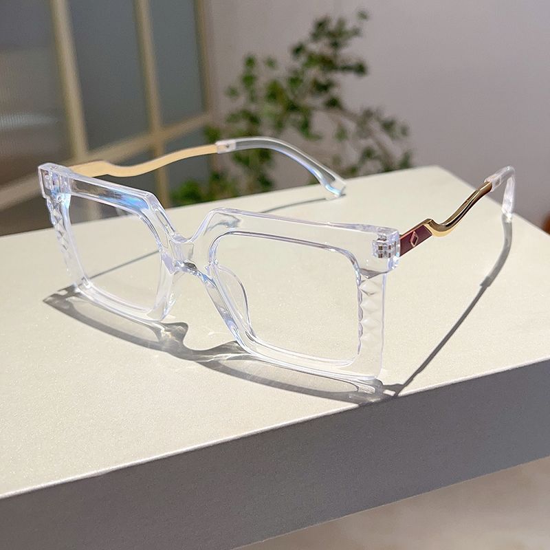 Vintage Big Frame Anti Blue Light Square Glasses Women Luxury Brand Designer Trendy Optical Frames Sexy Lady