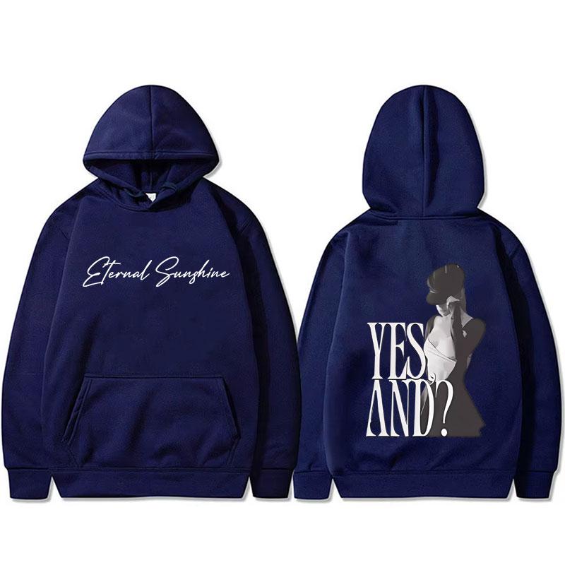 Худи с графическим принтом Ariana Grande Yes и Double Sided Унисекс Повседневная Мода Свободный Свитшот Мужской Женский Хип-Хоп Рок Худи
